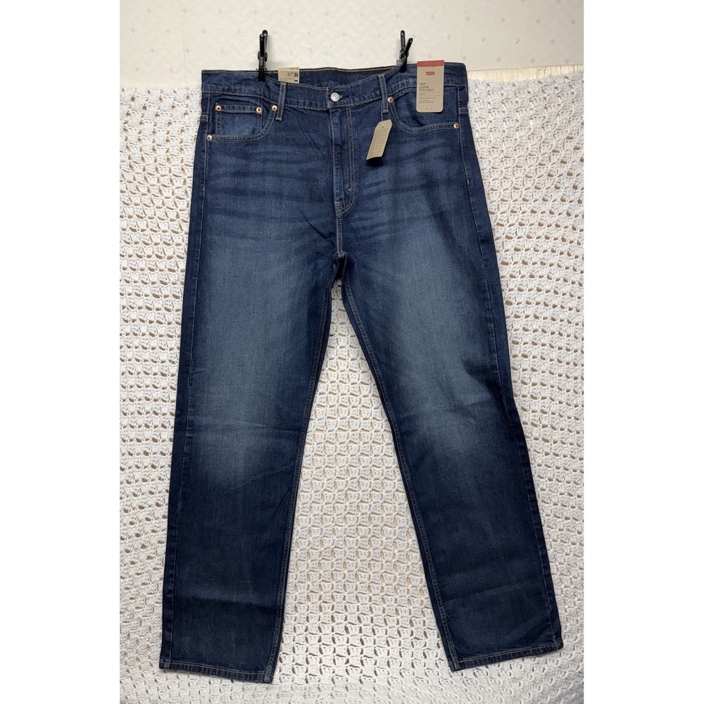Levis 569 Jeans Mens Tag 38x36 Fits 40x35 Blue Denim Loose Straight NWT